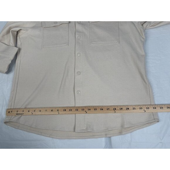NWT Report Collection Twill Overshirt Men’s XL Cream Long Sleeve Full Snap - Picture 12 of 15